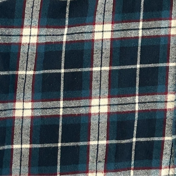 Pop England Blue Turquoise Cotton Flannel Button Up Men Size Large - Picture 3 of 7